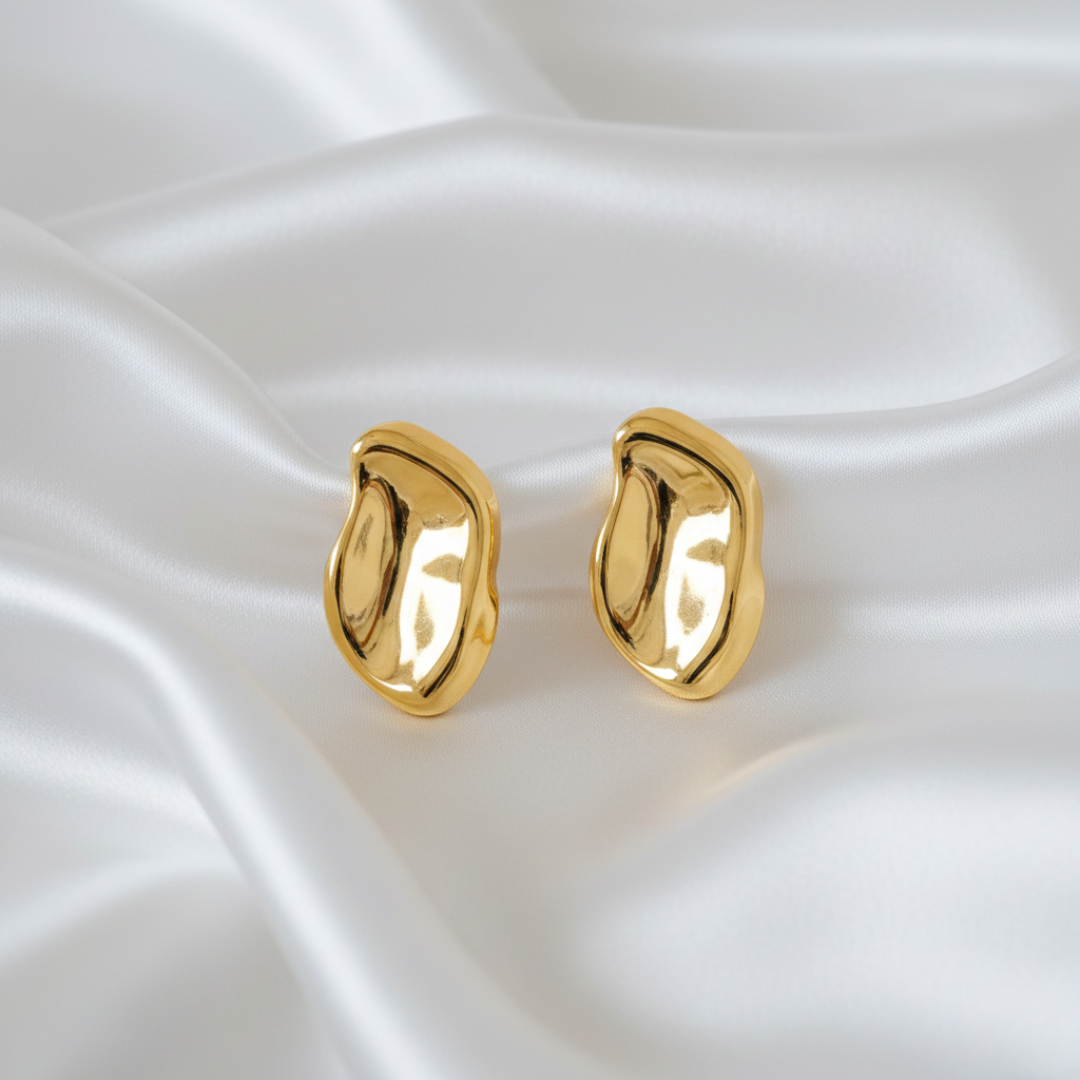 Brinco Martelado Geométrico Leve e Antialérgico