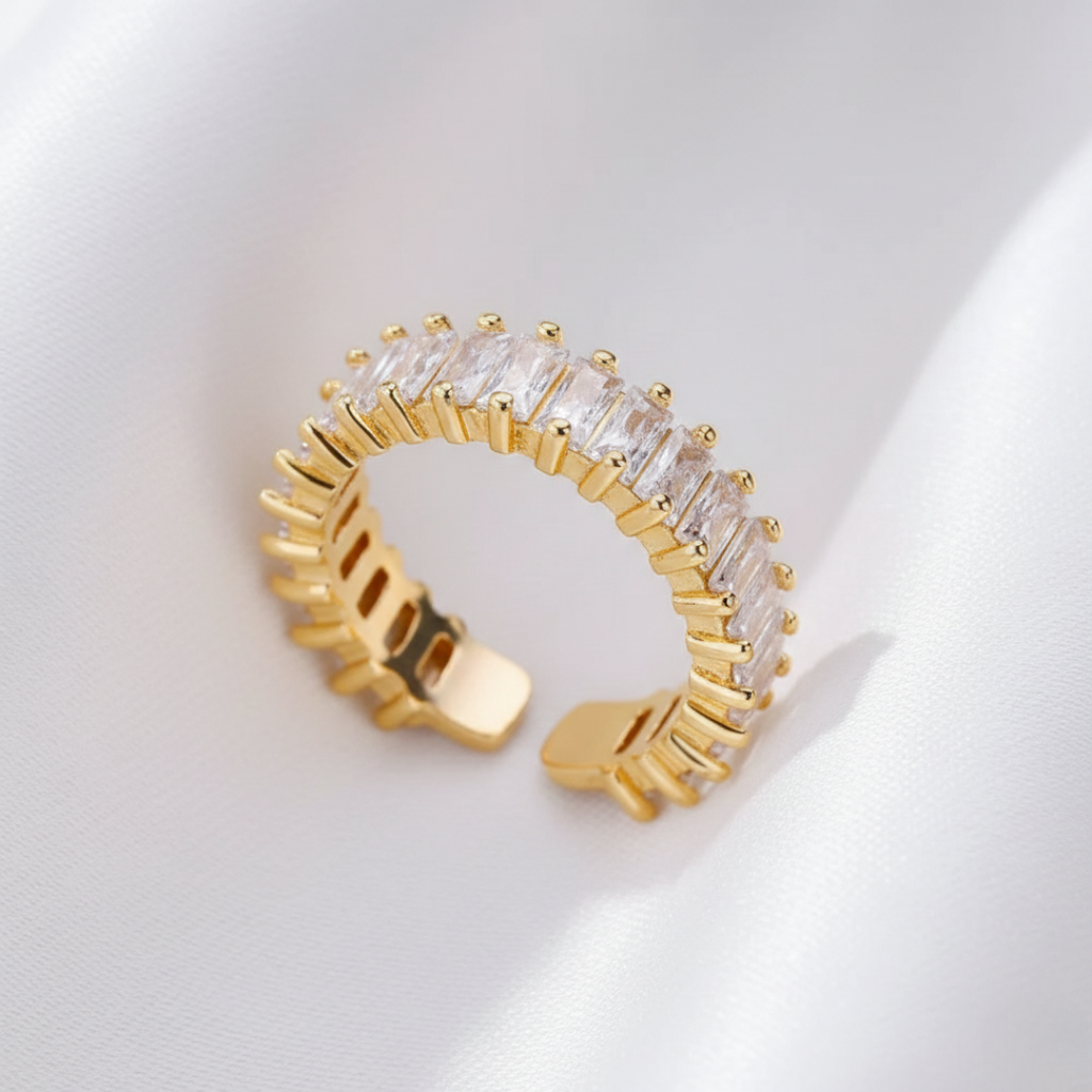 Anel Ajustável com Zircônias Brilhantes