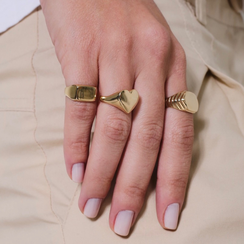 Anel Dedinho Mindinho Quadrado Regulável Ouro 18k Ou Prata 925