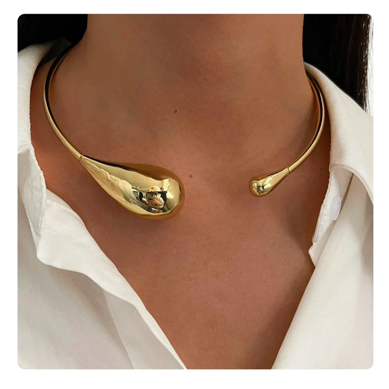 COLAR CHOKER GARGANTILHA GOTA BANHADA PRATA 925 OU OURO 18K TENDENCIA SEMI JOIA