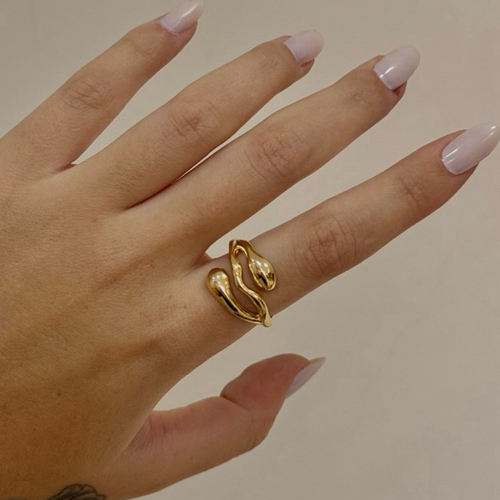 Anel Orgânico Regulável Feminino Ouro 18k Ou Prata 925