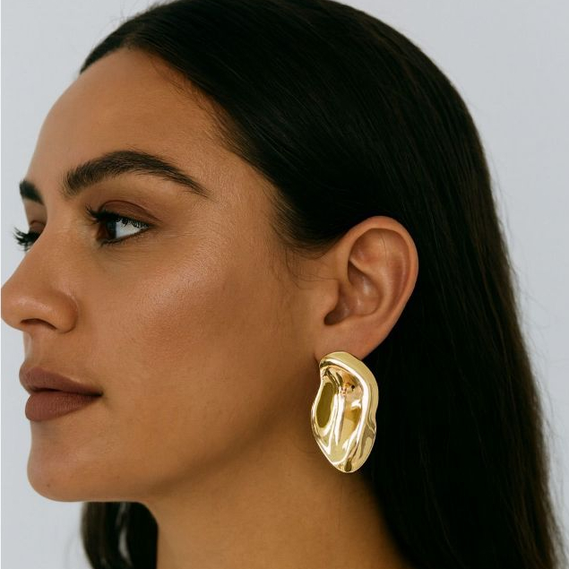 Brinco Martelada Geométrico Tendencia Estiloso Leve Antialérgico